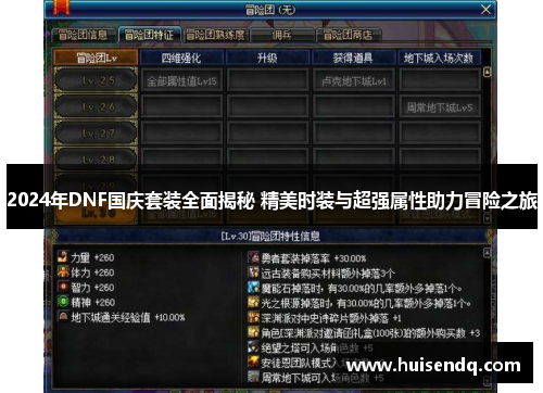 2024年DNF国庆套装全面揭秘 精美时装与超强属性助力冒险之旅